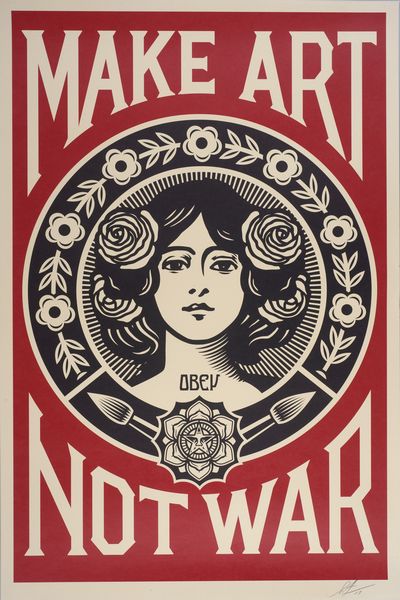 FAIREY SHEPARD (n. 1970) : Make art not war.  - Asta Asta 424 | GRAFICA MODERNA, FOTOGRAFIA E MULTIPLI D'AUTORE Online - Associazione Nazionale - Case d'Asta italiane