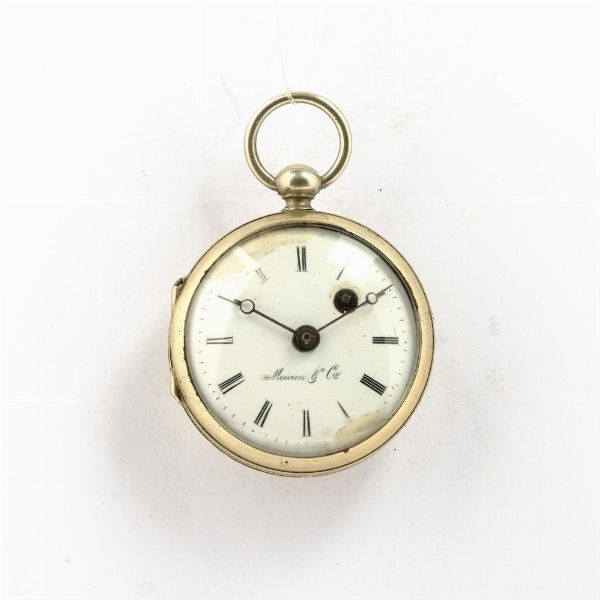 Orologio da tasca da donna, Meuron e companie, 1840 circa, cassa in metallo, movimento con scappamento a verga (ossidato) quadrante in smalto (rotture)  - Asta Orologi da Tasca - Associazione Nazionale - Case d'Asta italiane