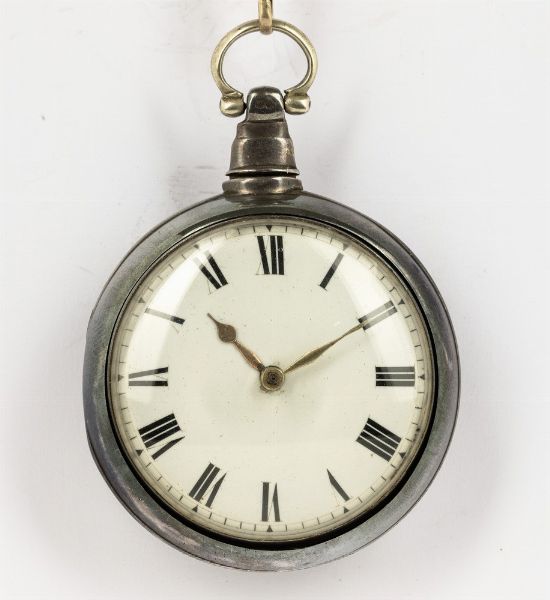 Orologio da tasca, Howard London, ribaltina con scappamento a verga, cassa in argento con catena  - Asta Orologi da Tasca - Associazione Nazionale - Case d'Asta italiane