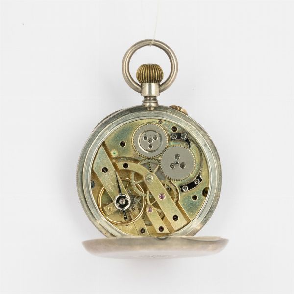 Orologio da tasca cassa di fine '800, in argento con quadrante in smalto bianco  - Asta Orologi da Tasca - Associazione Nazionale - Case d'Asta italiane