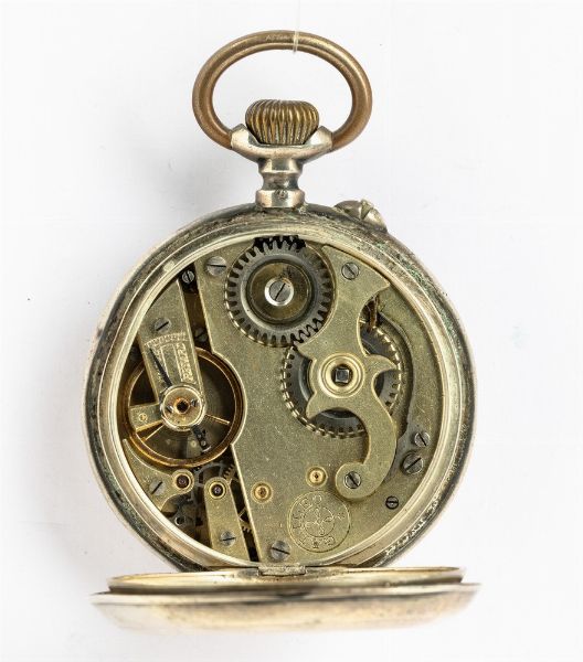 Orologio da tasca, Cagliolaro Sanpier dArena sistema Roskopf 1910, cassa in metallo  - Asta Orologi da Tasca - Associazione Nazionale - Case d'Asta italiane