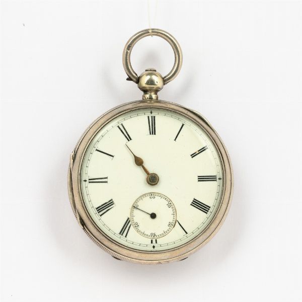 Orologio da tasca inglese a ribaltina fine 800, quadrante in smalto bianco, movimento ad ancora  - Asta Orologi da Tasca - Associazione Nazionale - Case d'Asta italiane