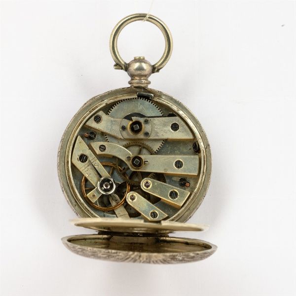 Orologio da taschino in argento, scappamento a cilindro, ponti multipli  - Asta Orologi da Tasca - Associazione Nazionale - Case d'Asta italiane