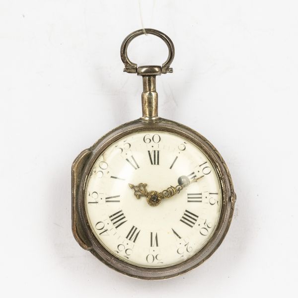 Orologio da tasca Michelle-Jeanne  paris, scappamento a verga, cassa in argento, 1790 circa , quadrante in smalto bianco, con contenitore di protezione coevo  - Asta Orologi da Tasca - Associazione Nazionale - Case d'Asta italiane