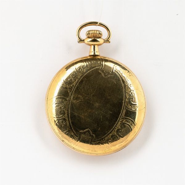 Orologio da tasca Elgin, cassa in metallo laminato, quadrante con simboli massonici, cassa con apertura a vite postoriere  - Asta Orologi da Tasca - Associazione Nazionale - Case d'Asta italiane