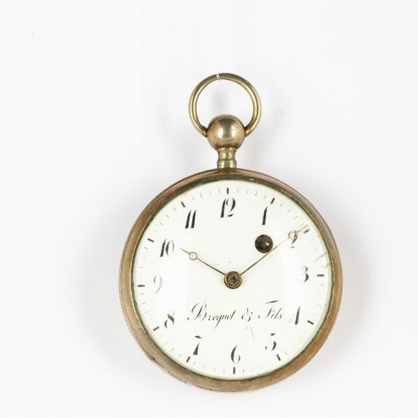 Orologio da tasca Breguet et fills, cassa in metallo, movimento con scappamento verga, quadrante in smalto bianco, 1800 circa  - Asta Orologi da Tasca - Associazione Nazionale - Case d'Asta italiane