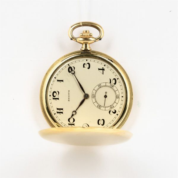 Orologio da tasca Zenith, cassa in oro 18 kt savonette del 1920 circa, movimento ad ancora, quadrante in metallo smaltato  - Asta Orologi da Tasca - Associazione Nazionale - Case d'Asta italiane