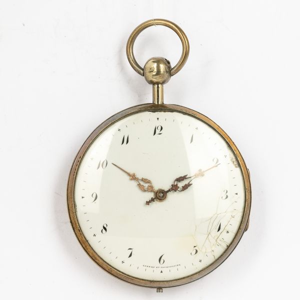 Orologio da tasca firmato Robert & Coirvoisier, 1810 circa, suoneria quarti su gong, movimento demi - scalet, quadrante in smalto bianco, rotture, da revisionare, cassa in argento  - Asta Orologi da Tasca - Associazione Nazionale - Case d'Asta italiane