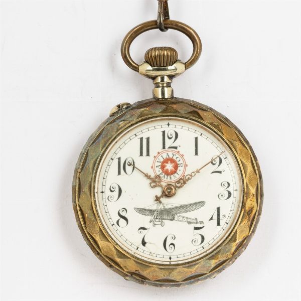 Orologio da tasca Sistema Roskopf del 1910 circa, cassa in argento, con catena in metallo  - Asta Orologi da Tasca - Associazione Nazionale - Case d'Asta italiane