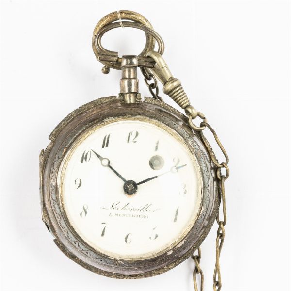 Orologio da tasca Le Chevallier Montebourg del 1830 circa, paysan, scappamento a verga, cassa in argento, vetro e cassa da restaurare  - Asta Orologi da Tasca - Associazione Nazionale - Case d'Asta italiane