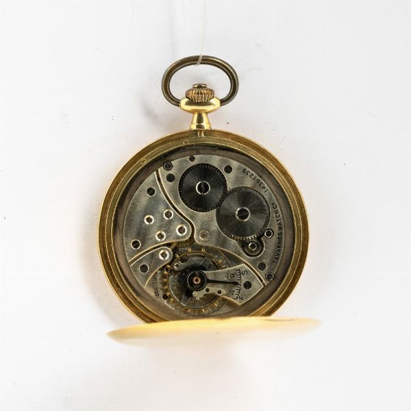 Tavannes orologio da taschino del 1920-1930 in oro 18 kt, cassa savonette, movimento con scappamento ad ancora n 14.367.239, quadrante in metallo smaltato, da revisionare  - Asta Orologi da Tasca - Associazione Nazionale - Case d'Asta italiane