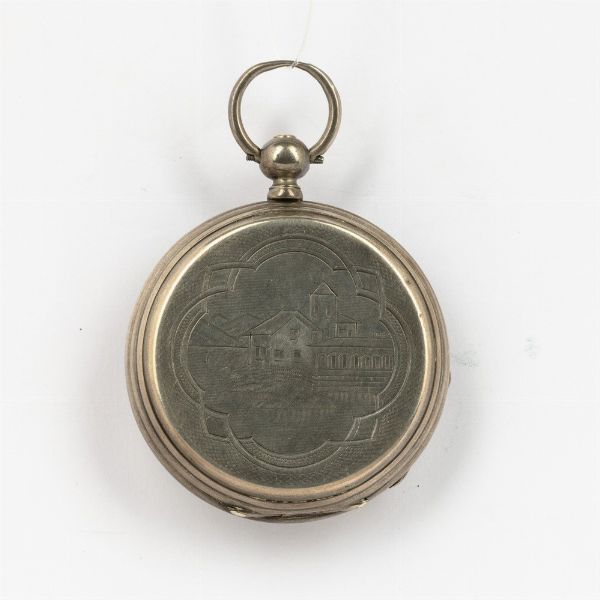 Orologio da tasca, cassa in argento, quadrante smalto bianco, scappamento a cilindro  - Asta Orologi da Tasca - Associazione Nazionale - Case d'Asta italiane