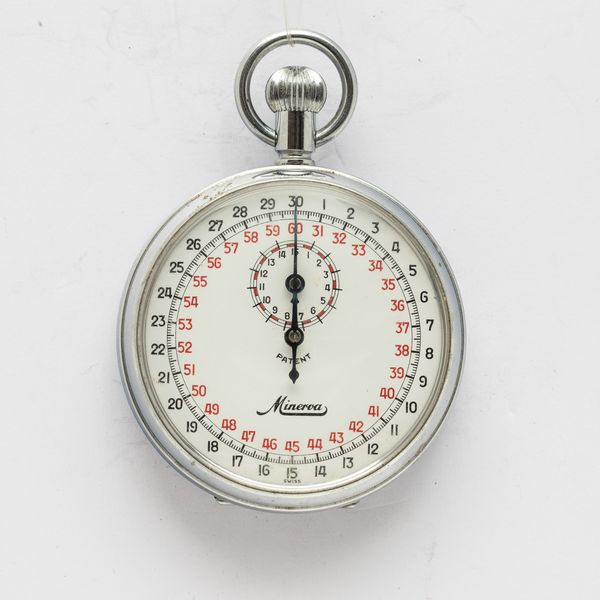 Chrono mono pulsante di Minerva da gara, cassa in acciaio, 1960 circa  - Asta Orologi da Tasca - Associazione Nazionale - Case d'Asta italiane