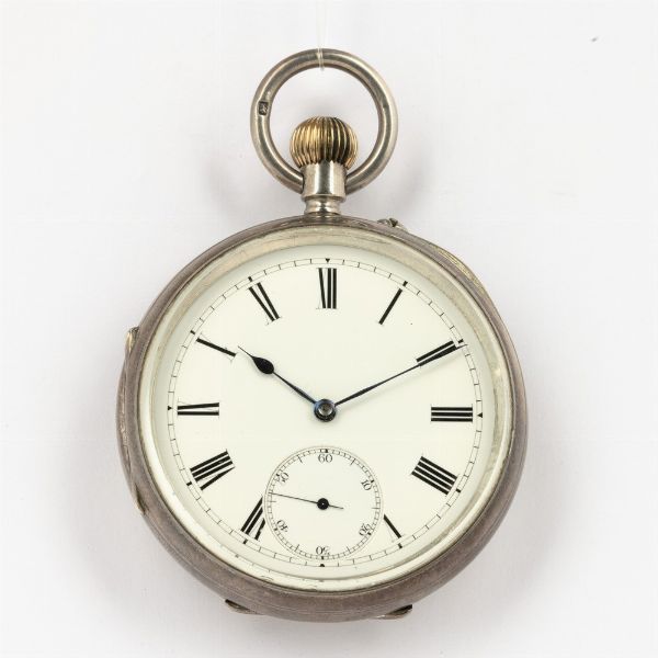 Orologio da tasca inglese, cassa in argento, quadrante in smalto bianco, movimento con scappamento ad ancora  - Asta Orologi da Tasca - Associazione Nazionale - Case d'Asta italiane