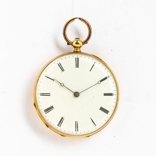 Orologio da taschino, anno 1860 circa, N. Robert Bornard, scappamento a cilindro, quadrante in smalto bianco  - Asta Orologi da Tasca - Associazione Nazionale - Case d'Asta italiane