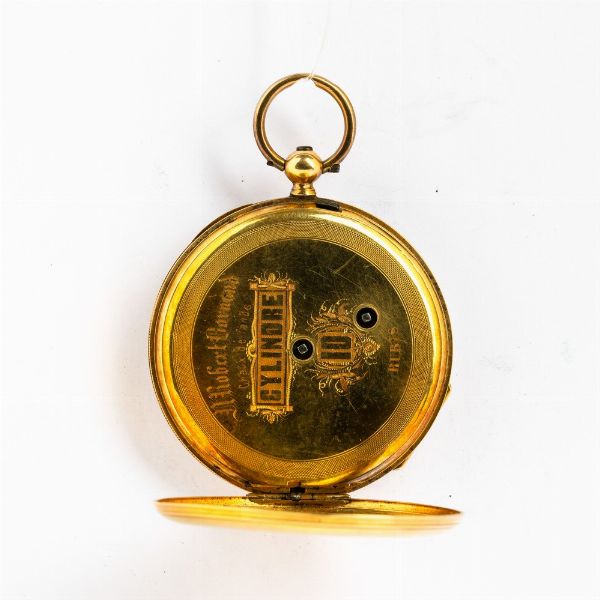 Orologio da taschino, anno 1860 circa, N. Robert Bornard, scappamento a cilindro, quadrante in smalto bianco  - Asta Orologi da Tasca - Associazione Nazionale - Case d'Asta italiane