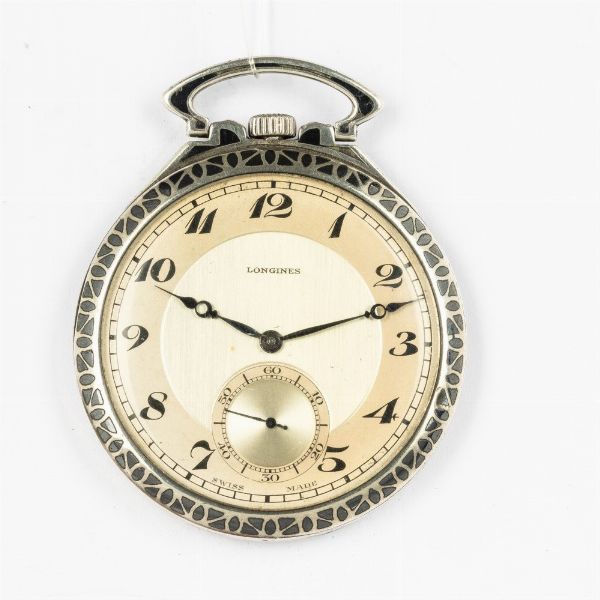 Orologio da tasca Longines del 1920 circa, art deco, movimento n 442.4568  - Asta Orologi da Tasca - Associazione Nazionale - Case d'Asta italiane