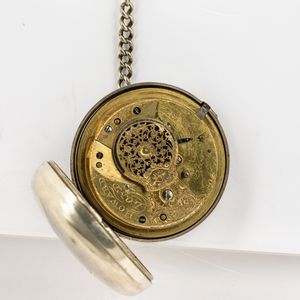 Orologio da tasca, Howard London, ribaltina con scappamento a verga, cassa in argento con catena  - Asta Orologi da Tasca - Associazione Nazionale - Case d'Asta italiane