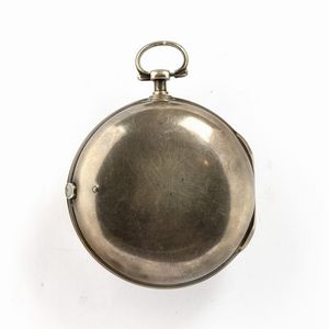 Ant. Rey et fills orologio da tasca svizzero per il mercato inglese in doppia cassa in argento, movimento con scappamento a verga, terzo quarto del XVIII secolo, quadrante smalto bianco  - Asta Orologi da Tasca - Associazione Nazionale - Case d'Asta italiane