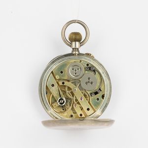 Orologio da tasca cassa di fine '800, in argento con quadrante in smalto bianco  - Asta Orologi da Tasca - Associazione Nazionale - Case d'Asta italiane