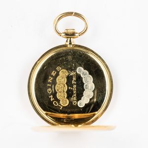 Orologio da taschino Longines in oro 18 kt, movimento ad ancora n 3.980.405, 1921, quadrante in metallo smaltato  - Asta Orologi da Tasca - Associazione Nazionale - Case d'Asta italiane