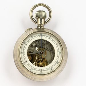 Orologio da tasca cassa in metallo double-face, crono monopulsante, con quadrante al retro  - Asta Orologi da Tasca - Associazione Nazionale - Case d'Asta italiane