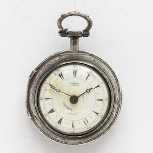 Orologio da tasca Edward Prior del 1770 circa, tripla cassa per il mercato turco, quadrante con difetti, due casse in argento e cassa esterna in argento ricoperta, scappamento a verga  - Asta Orologi da Tasca - Associazione Nazionale - Case d'Asta italiane