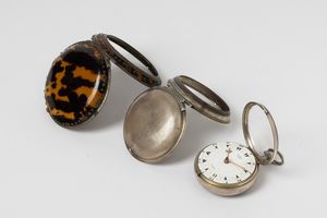 George Prior - London orologio inglese in tripla cassa per il mercato turco, 3 casse in argento, la esterna ricoperta in similpelle, quadrante in smalto bianco, 1800  circa  - Asta Orologi da Tasca - Associazione Nazionale - Case d'Asta italiane