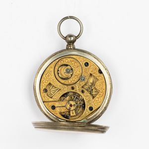 Orologio da tasca, movimento di orologio inglese per il mercato cinese con scappamento duplex del 1800 circa ospitato in cassa in argento posteriore, quadrante in smalto bianco con lancette con secondi centrali  - Asta Orologi da Tasca - Associazione Nazionale - Case d'Asta italiane