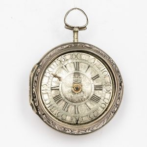 Orologio da tasca Trembley, svizzero del 1750 circa, doppia cassa in argento: cassa esterna sbalzata ed incisa firmata Cochin* , con rappresentazione del giudizio di Salomone<BR>Quadrante in argento inciso.<BR>Movimento con scappamento a verga, conoide e catena.<BR><BR>*Daniel Cochin: il pi noto ed uno dei migliori produttori di casse per orologi (e di tabacchiere ) sbalzate del XVIII secolo.<BR>  - Asta Orologi da Tasca - Associazione Nazionale - Case d'Asta italiane