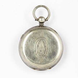 Orologio inglese del tipo chrono stop, degli anni 1860-1870 circa, cassa in argento con punzoni di Chester, movimento con scappamento ad ancora  - Asta Orologi da Tasca - Associazione Nazionale - Case d'Asta italiane