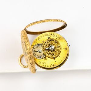 Orologio da tasca svizzero in oro, Verga, met 800 Svizzera, Archinad Bovy  Geneve, retro della cassa sbalzato e inciso con tracce di smalti, in oro 18 kt  - Asta Orologi da Tasca - Associazione Nazionale - Case d'Asta italiane