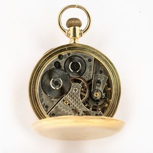 Orologio da tasca Waltham, movimento n 6.509.795, 1893, in oro 18 kt, quadrante in smalto bianco  - Asta Orologi da Tasca - Associazione Nazionale - Case d'Asta italiane