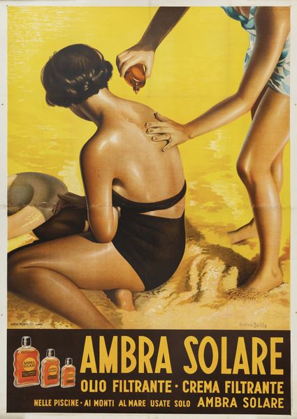 Baille Hervé : Ambra Solare  - Asta Manifesti d'Epoca - Associazione Nazionale - Case d'Asta italiane