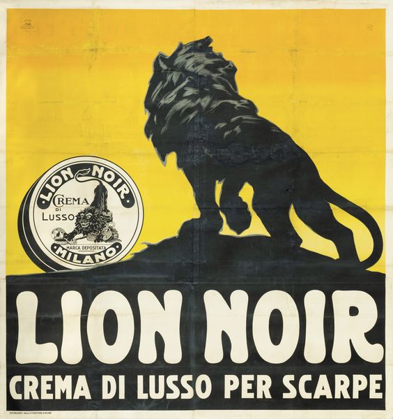 Plinio Codognato : Lion Noir - Crema di lusso per scarpe  - Asta Manifesti d'Epoca - Associazione Nazionale - Case d'Asta italiane