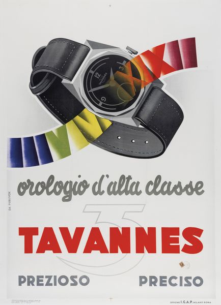 Anonimo : Tavannes - orologi di alta classe  - Asta Manifesti d'Epoca - Associazione Nazionale - Case d'Asta italiane