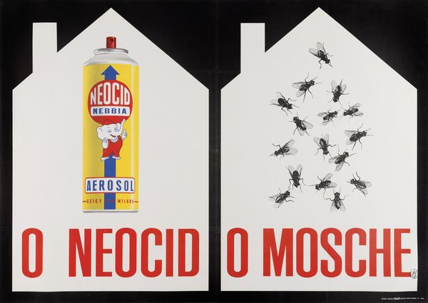 Anonimo : O Neocid O Mosche  - Asta Manifesti d'Epoca - Associazione Nazionale - Case d'Asta italiane