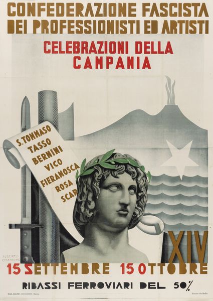 Alberto Chiancone : Celebrazioni della Campania 1936  - Asta Manifesti d'Epoca - Associazione Nazionale - Case d'Asta italiane