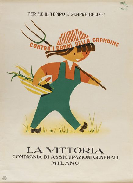 Mario Bonilauri : La Vittoria - Compagnia di Assicurazioni Generali, Milano  - Asta Manifesti d'Epoca - Associazione Nazionale - Case d'Asta italiane