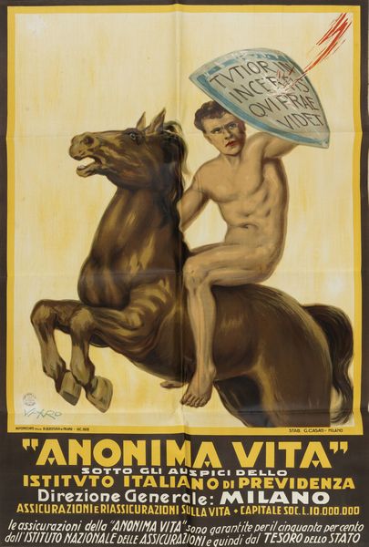 Vairo, Attribuito a : Anonima Vita - Istituto italiano di previdenza - Milano  - Asta Manifesti d'Epoca - Associazione Nazionale - Case d'Asta italiane