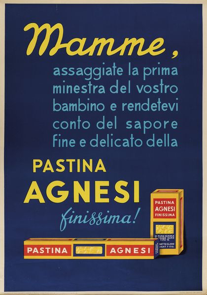 Anonimo : Pastina Agnesi  - Asta Manifesti d'Epoca - Associazione Nazionale - Case d'Asta italiane