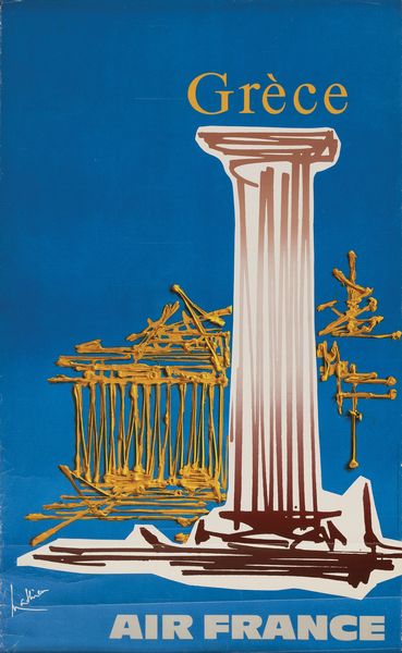 Georges Mathieu : Air France - Grecia  - Asta Manifesti d'Epoca - Associazione Nazionale - Case d'Asta italiane