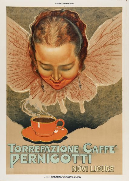 Ettore Mazzini : Torrefazione Caff Pernigotti - Novi Ligure  - Asta Manifesti d'Epoca - Associazione Nazionale - Case d'Asta italiane