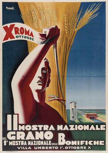 Marcello Nizzoli : II Mostra Nazionale del Grano - Roma  - Asta Manifesti d'Epoca - Associazione Nazionale - Case d'Asta italiane