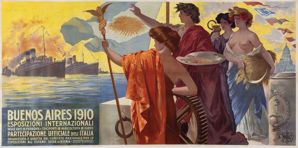 Adriano Minardi : Buenos Aires Argentina, Esposizioni Internazionali 1910.  - Asta Manifesti d'Epoca - Associazione Nazionale - Case d'Asta italiane