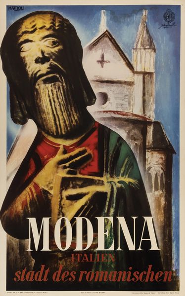 Carlo Mattioli : Modena - ENIT  - Asta Manifesti d'Epoca - Associazione Nazionale - Case d'Asta italiane