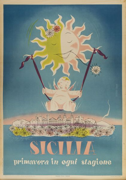 Studio Artass : Sicilia, primavera in ogni stagione  - Asta Manifesti d'Epoca - Associazione Nazionale - Case d'Asta italiane