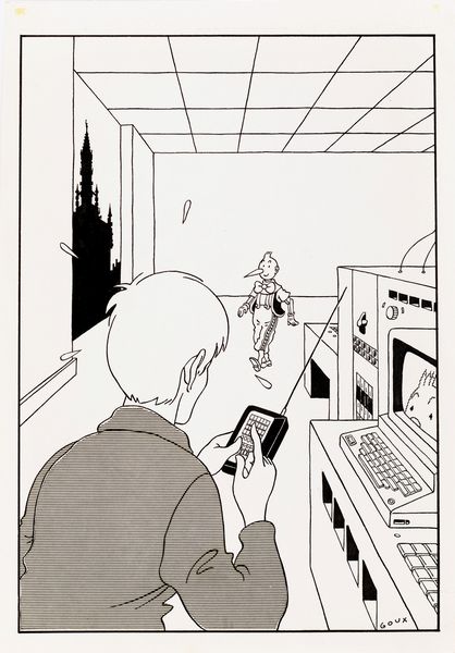 Christian Goux : Pinocchio Tintin  - Asta Fumetti: Tavole e Illustrazioni Originali - Associazione Nazionale - Case d'Asta italiane