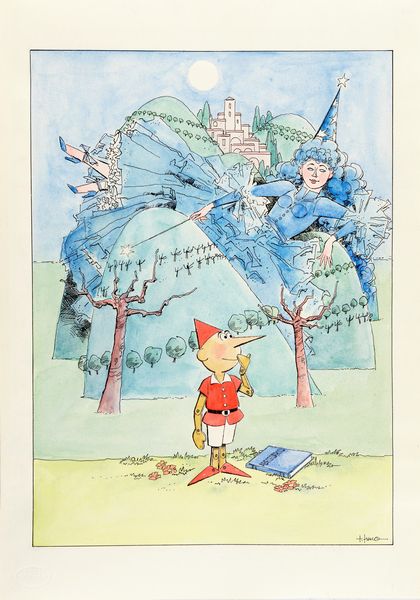 Ferdinando Fusco : Pinocchio e la fata turchina  - Asta Fumetti: Tavole e Illustrazioni Originali - Associazione Nazionale - Case d'Asta italiane