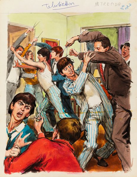 Walter Molino : The Beatles  - Asta Fumetti: Tavole e Illustrazioni Originali - Associazione Nazionale - Case d'Asta italiane